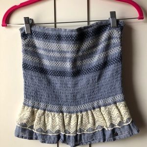 ABERCROMBIE AND FITCH STRAPLESS TOP
